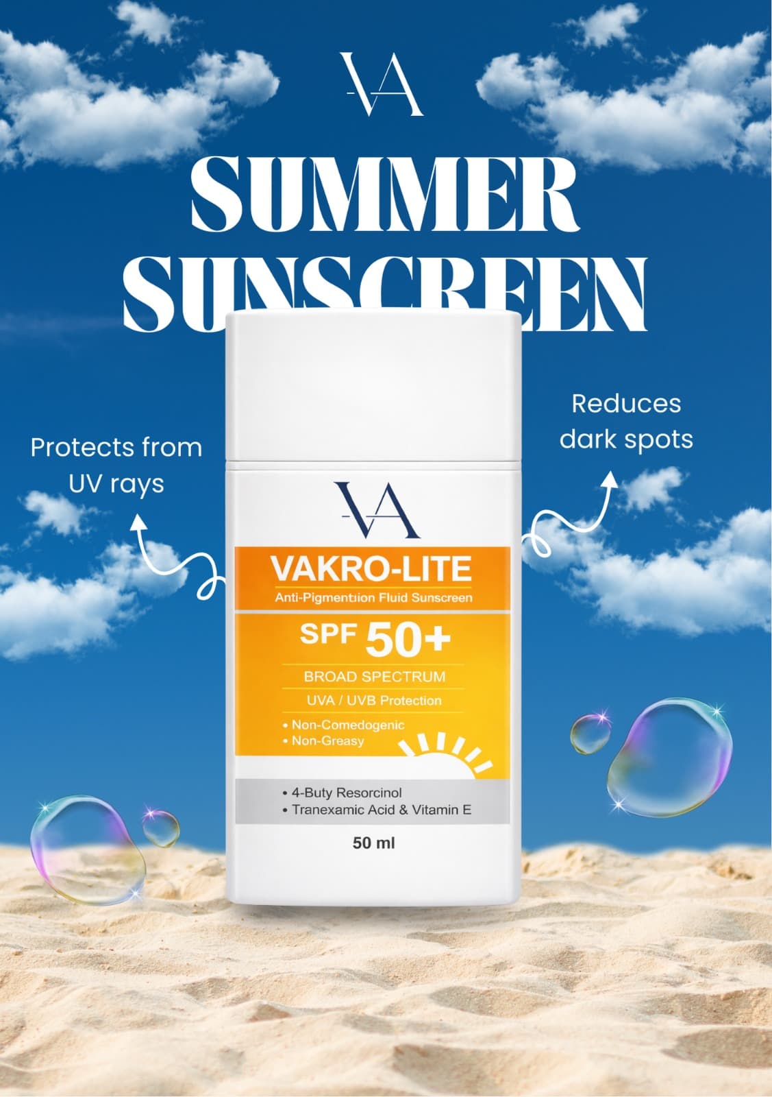 Vakro Lite Anti-Pigment SPF 50+ Sunscreen